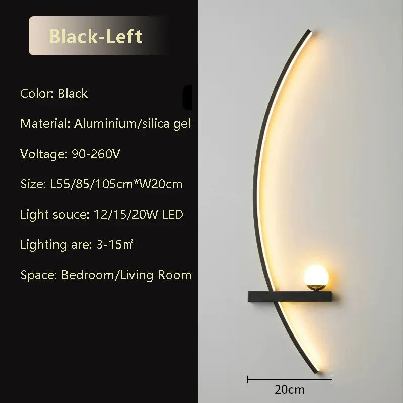 LED Wandlampe 55/105CM Smarte Fernbedienung Links Rechts Beleuchtung Wandleuchte Schlafzimmer Nachttisch Wohnzimmer Zuhause LED Lichter Leuchte