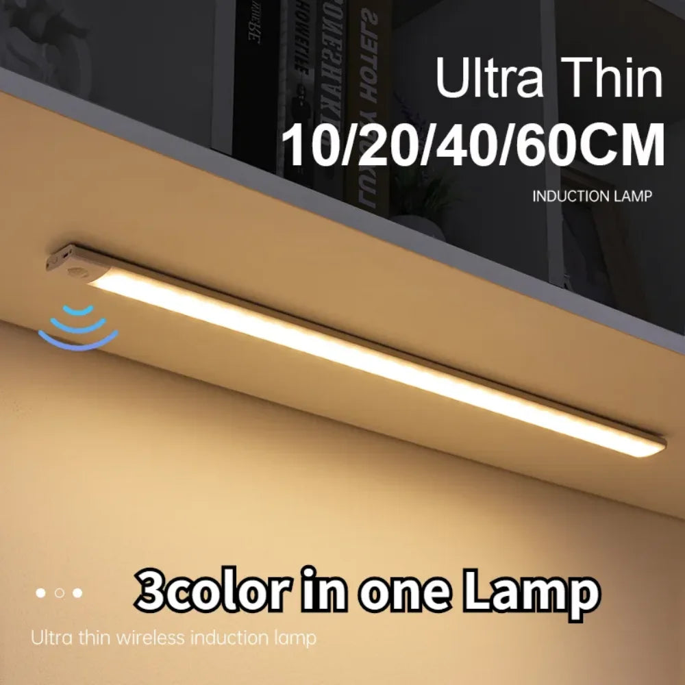 Bewegungssensor-Nachtlicht, USB wiederaufladbare kabellose Lampe, Unterschrank-LED-Leuchten für Küchenschrank, Schlafzimmer, Garderobe, Beleuchtung