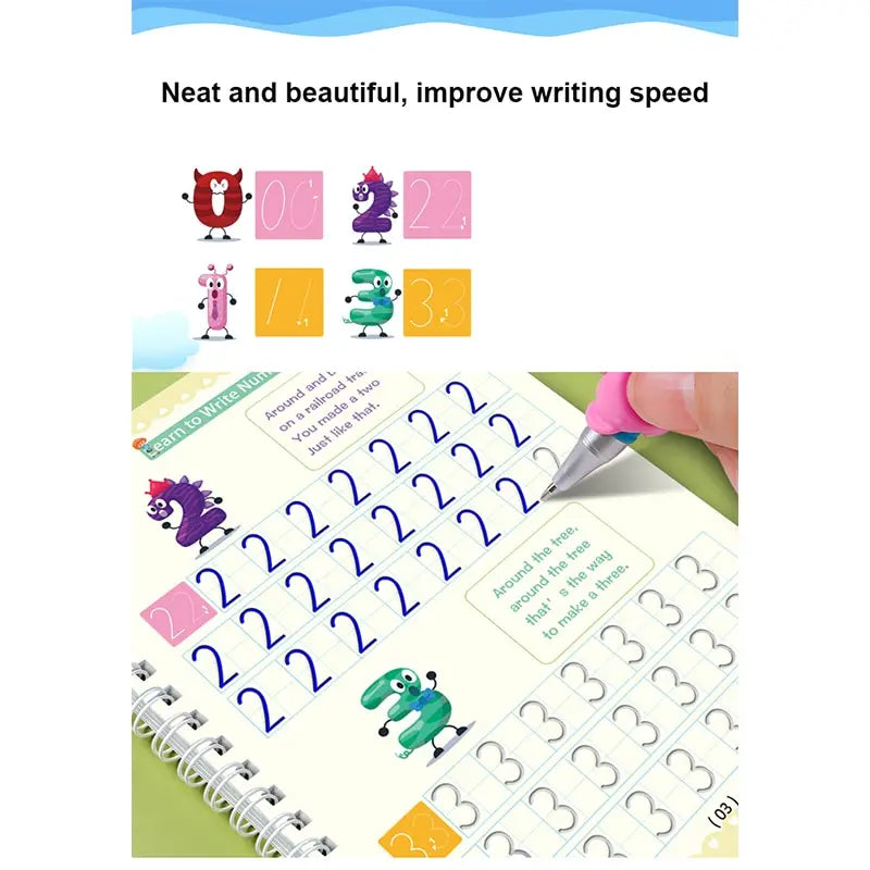 Schreibübungsbücher Englisch Groove Magic Practice Copybook Kinderbuch Lernzahlen Buchstaben Alphabet Kalligrafie Geschenk