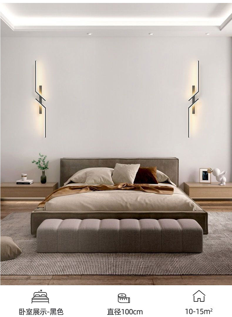 Moderne Kreative LED-Streifen-Wandleuchte, minimalistische Schlafzimmer-Nachttisch-Wandlampe, LED-Leuchten, Wohnzimmer TV-Sofa Hintergrund-Wandleuchte