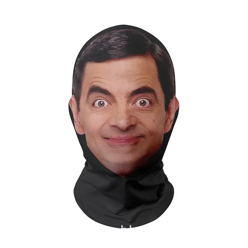 Lustige 3D-Muster Realistische Maske Elastisches Mesh Vollgesichtsmaske Männer Frauen Halloween Cosplay Kopfbedeckung Knifflige Kapuze Party Cosplay Requisite