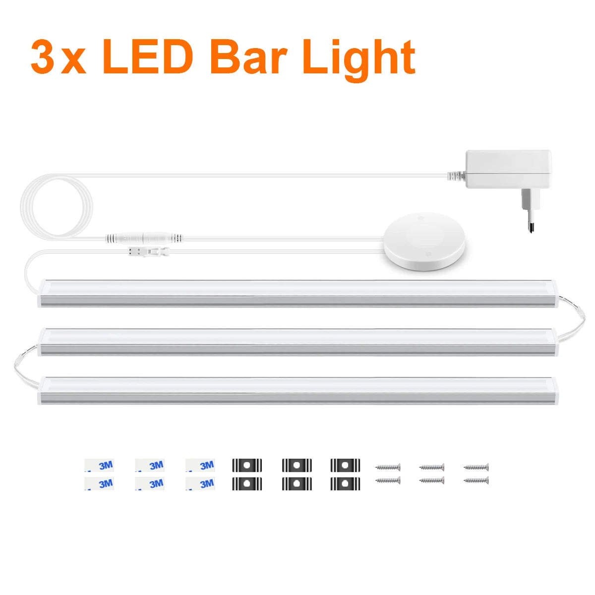 Penetrable Wood Touch Sensor Dimmable LED Lights Motion Sensor Under Cabinet Kitchen Light Aluminum Bar Lamp Wardrobe Shelf Deco