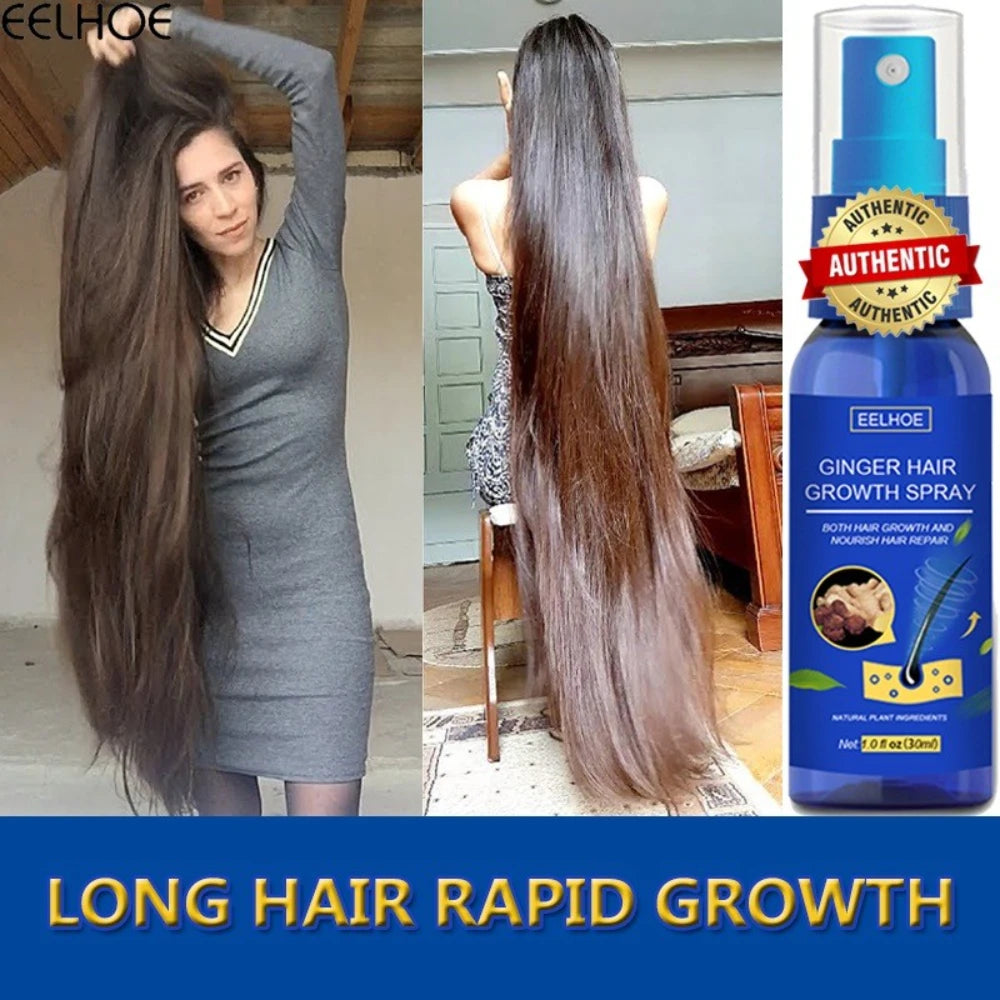 Ginger Hair Growth spray Anti Hair Fall Hair Loss Treatment Growth Essence Oil for Men Women