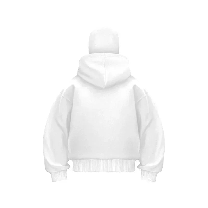 Balaclava Herren Zip Hoodie Winter Warm Lässig Sweatshirt Y2K mit Kapuzen-Gesichtsmaske Reißverschluss Design Sportjacke Outdoor-Aktivitäten