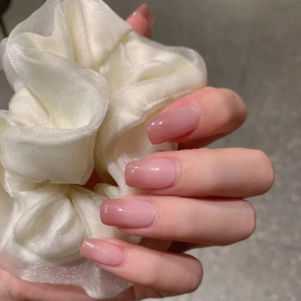 Semi-cured Gel-Nagelsticker, einfarbig, halbgebackene Nagelspitzen, vollständige Aufkleber, UV-Lampe erforderlich