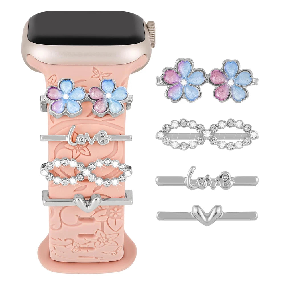 Charms for Apple Watch Band Series 9 8 7 6 5 4 SE 38 42 40 49 41 45 44 mm Decorative Ring Galaxy Watch 4 5 6 7 Strap Accessories