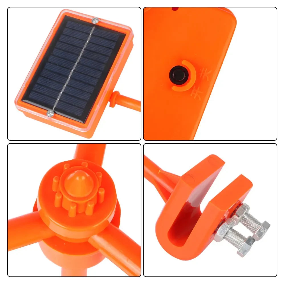 Automatische Vogelabwehr Solar & Windbetrieben 360° Drehbar mit Reflektierendem Klang zur Abschreckung für Garten, Hof und Außenbereiche