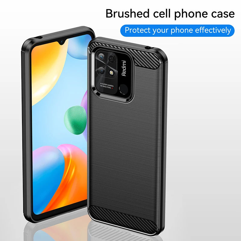Para Xiaomi POCO C40 Funda para POCO C40 X4 M4 Pro F4 M3 X3 M5 M5S Funda Protectora Fibra TPU Silicona Armadura Goma POCO C40 Cubierta