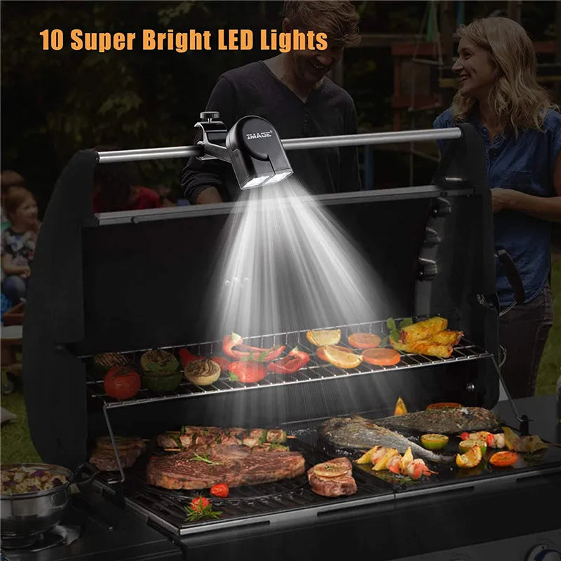 Tragbare BBQ Grillleuchte LED-Licht Taschenlampe Beleuchtungslampe mit Griffhalterungsclip für Barbecue Grillen Outdoor-Zubehör