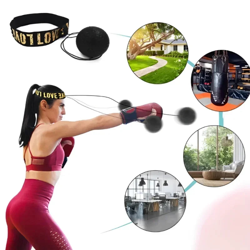1Pcs Boxing Speed Ball Head-Mounted Pu Punch Sanda Training Hand Eye Reaction Home Sandbag Fitness Equipment Gym Muay Thai