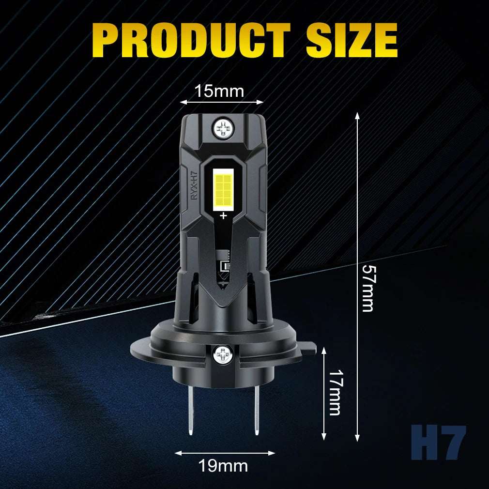 Bombillas H7 LED para Coche 30000LM LED H7 Faros Delanteros Canbus Lámpara Automática 120W 7035 CSP Faro con Ventilador Turbo 6000K 12V