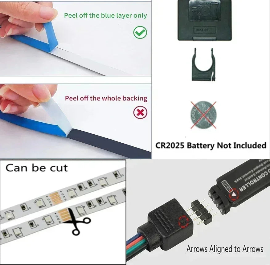 RGB LED-Lichtstreifen USB 5V Musik-Synchronisation RGB 5050 LED-Leuchten Flexible Lampenbänder für TV-Hintergrundbeleuchtung Raumdekoration 1m-30m