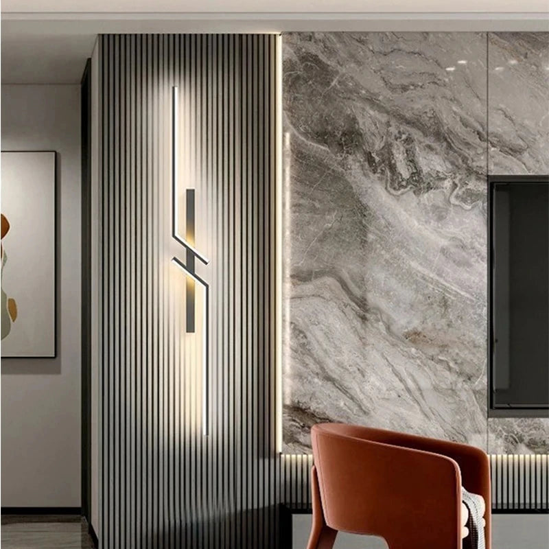 Moderne Kreative LED-Streifen-Wandleuchte, minimalistische Schlafzimmer-Nachttisch-Wandlampe, LED-Leuchten, Wohnzimmer TV-Sofa Hintergrund-Wandleuchte