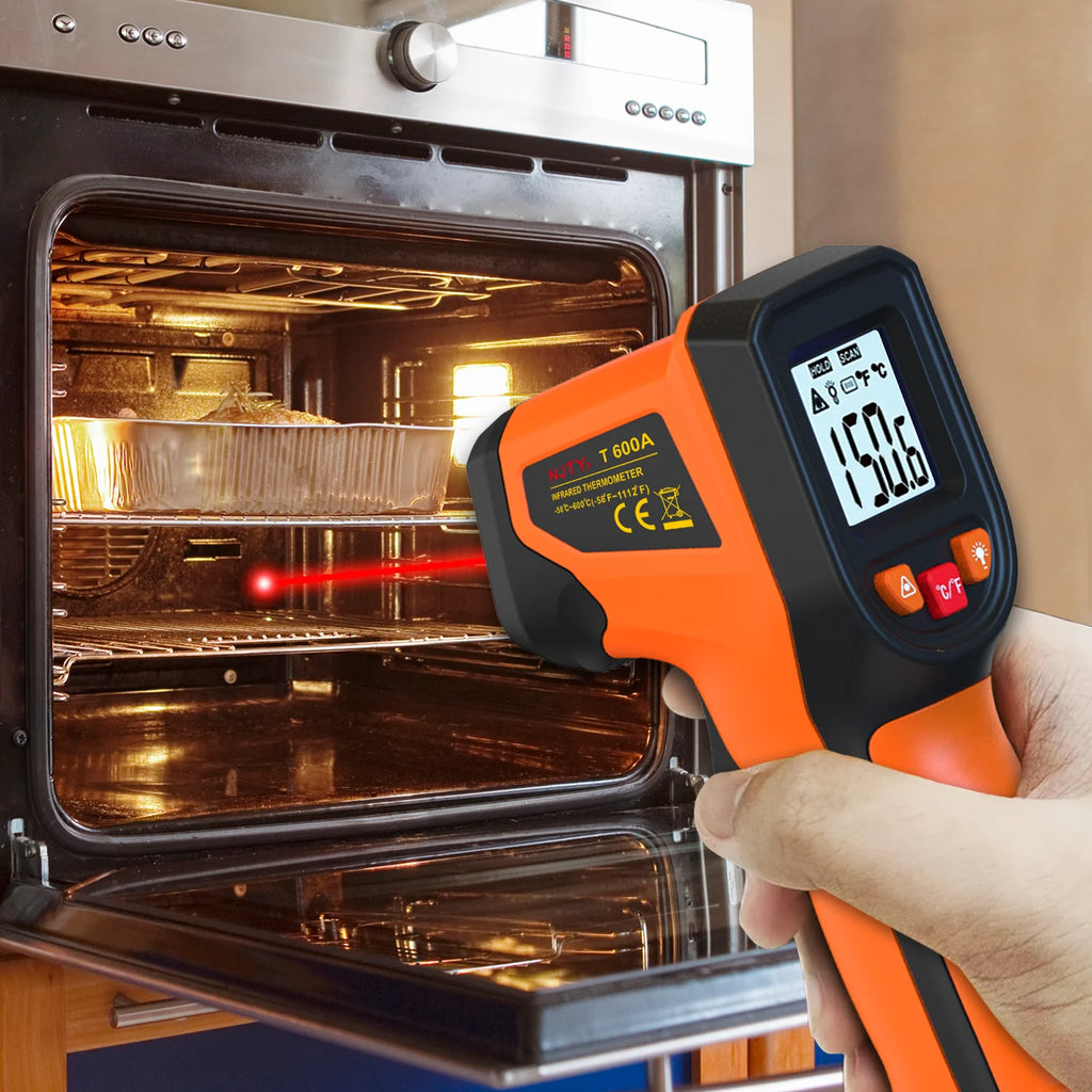 NJTY T600 T600A Digitales Infrarot-Thermometer Pistole -58°F bis 1112°F (-50℃ bis 600℃) Professionelle industrielle Laser-Temperaturpistole