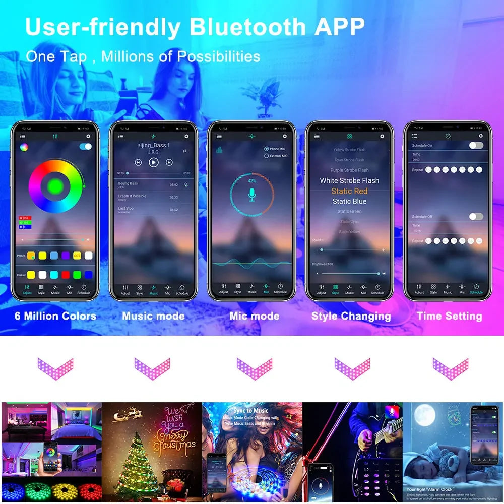 TV Hintergrundbeleuchtung Bluetooth USB RGB LED Streifen Lichter 1m 2M 3M 4M 5m SMD 5050 Flexibel USB DC 5V Band Diode RGB LED Strip Dekor Lampe