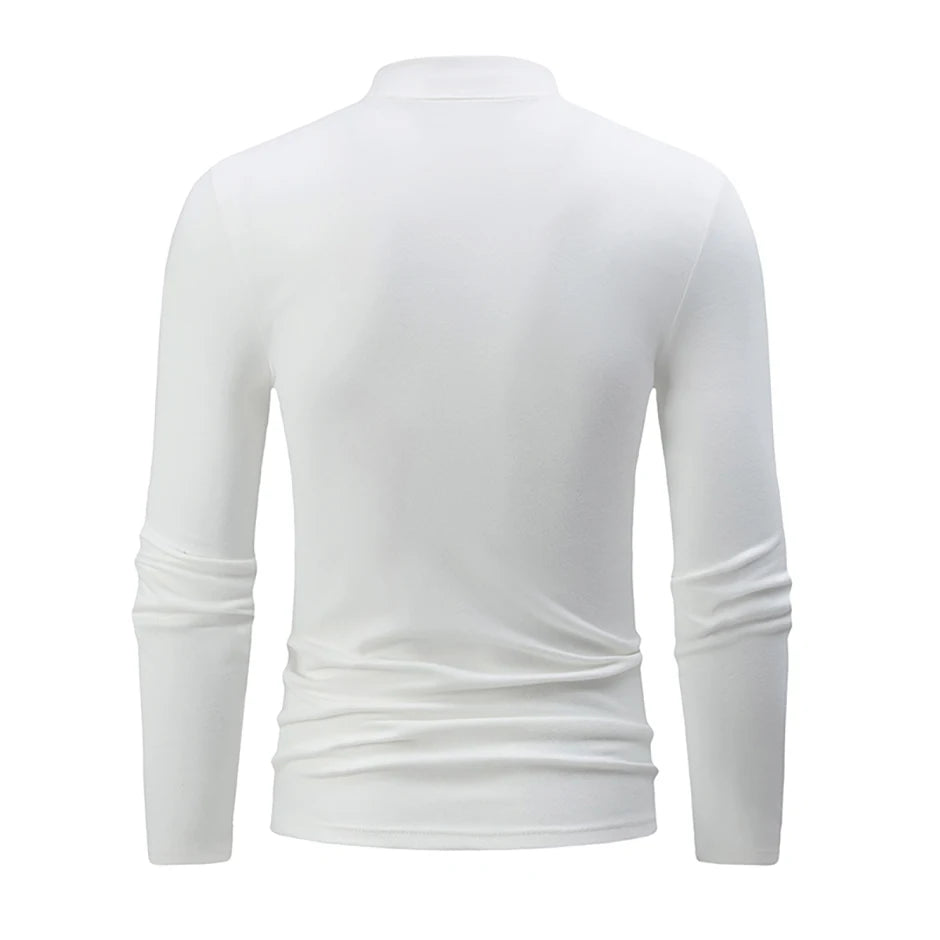 1/2 Stück Herbst und Winter Herren Halb-Stehkragen Modisches Basis Langarmshirt Einfarbiges Freizeit Sport Fitness Warmes T-Shirt