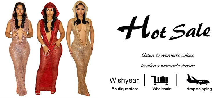 Neues Luxus-Geburtstags-Rot-Kapuzenkleid für Damen, sexy tiefer V-Ausschnitt, Pailletten, Glitzer, Mesh, durchsichtig, offener Rücken, glitzerndes Abendkleid