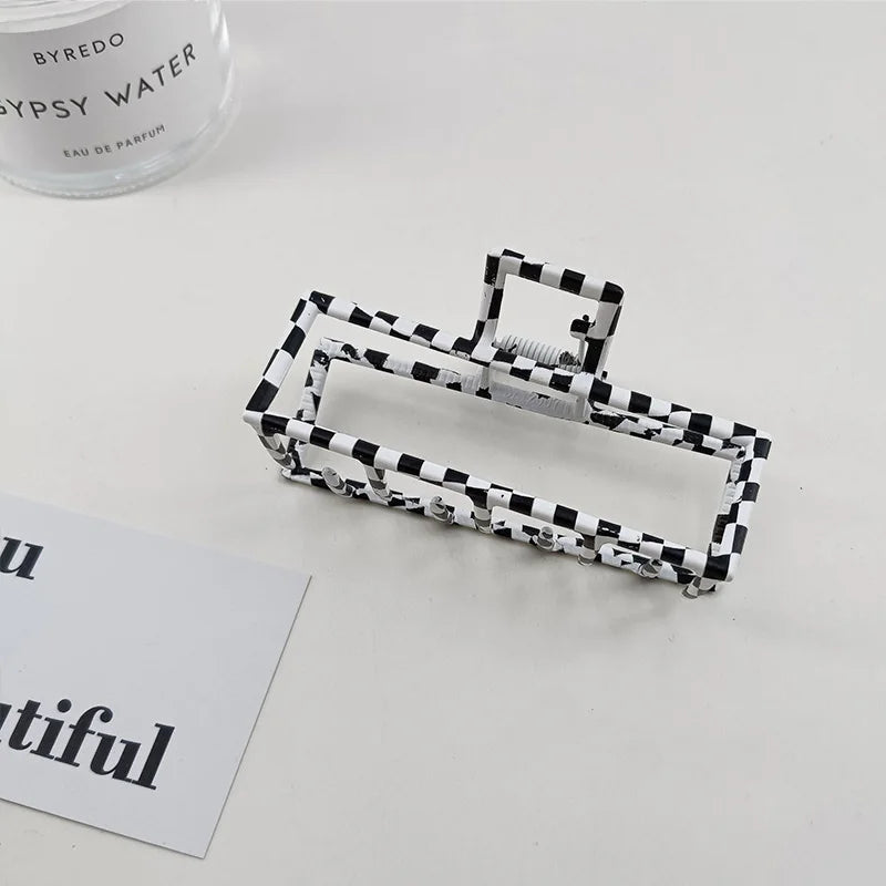 Goldener hohler geometrischer Haarspange Metall Haar Kralle Kreuz Haarspange Stirnband Haarnadel Splitter Haar Krabbe Frauen Mode Haar