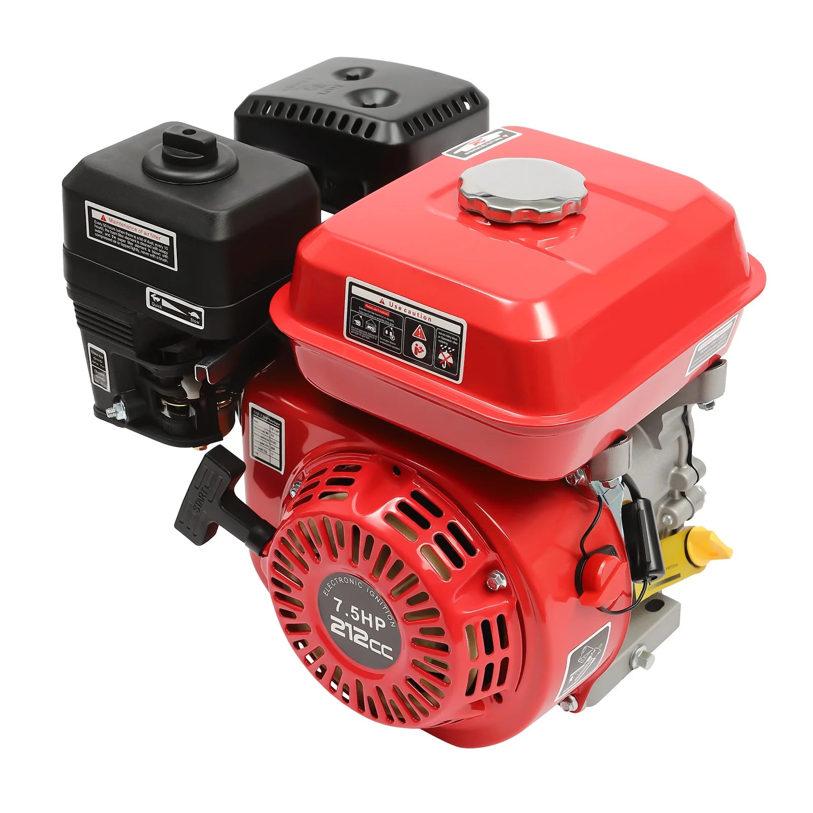 4-Takt 212cc Benzinmotor, 7,5PS 4000W 3600 U/min Einzylinder-Handstart-Benzinmotor, Kurbelwellendurchmesser 20mm
