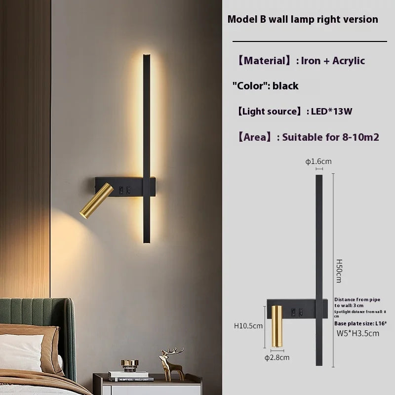 Nordic Wall Lamps Modern Led Lights for Room Home Decoration Interior Bedside Lamp Living Room Sofa Background Wall Sconce Lamps