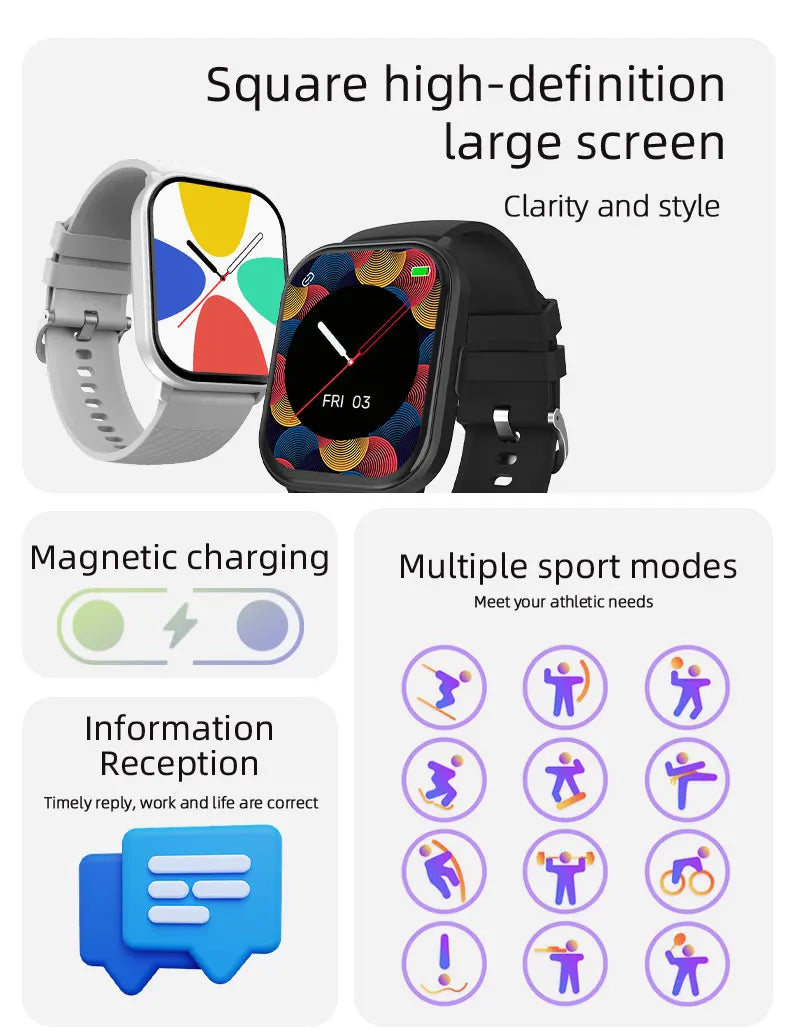 OLEVS 8206 Smartwatch Original Marke 2,01 Zoll Full Touchscreen Sport Fitness Bluetooth Smartwatch Kompatibel Android iOS