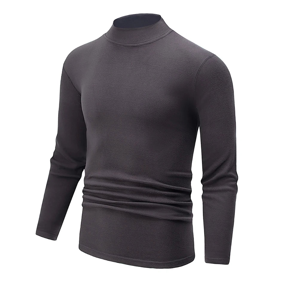 1/2 Stück Herbst und Winter Herren Halb-Stehkragen Modisches Basis Langarmshirt Einfarbiges Freizeit Sport Fitness Warmes T-Shirt
