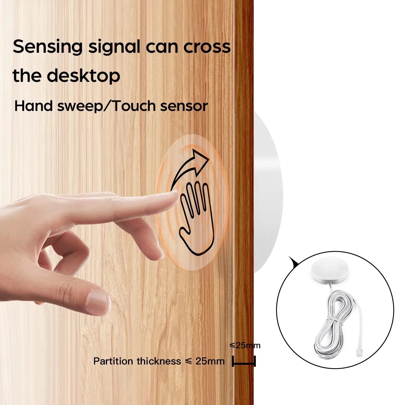"Hand-Sweep Induction Switch for Partitions, DC3.7-24V, 3CM Wood Penetration, Easy to Instal