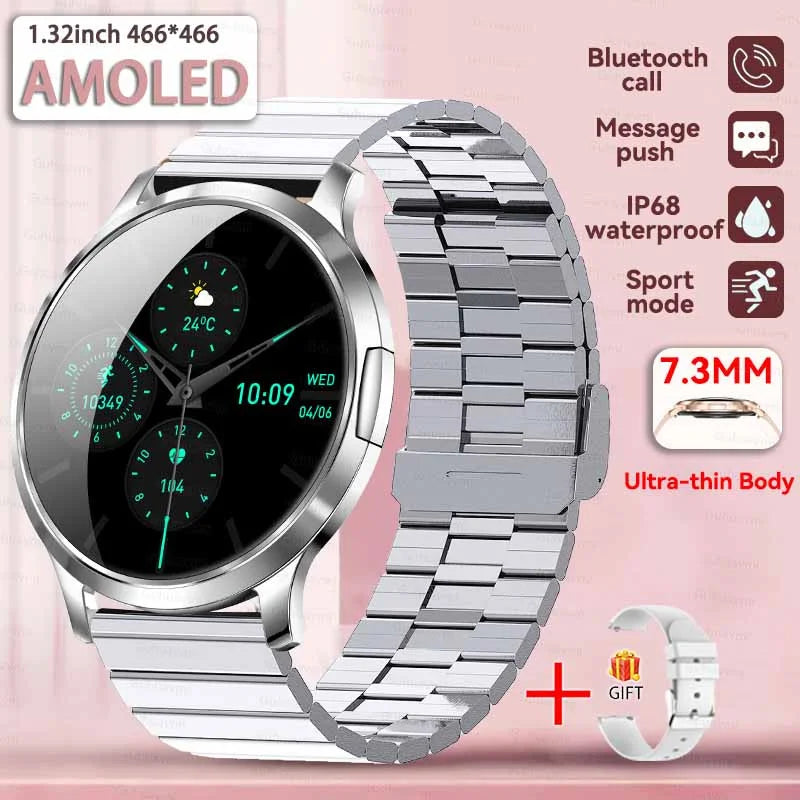 2025 NEW Smart Watch Women 1.32"AMOLED Sport Fitness Bracelet Custom Dial Watches Men Heart Rate  Bluetooth Call lady Smartwatch