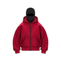 Balaclava Herren Zip Hoodie Winter Warm Lässig Sweatshirt Y2K mit Kapuzen-Gesichtsmaske Reißverschluss Design Sportjacke Outdoor-Aktivitäten