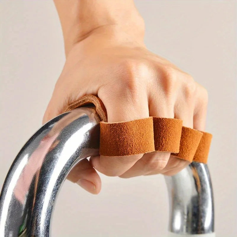 2 pares de guantes de fitness para dominadas | Protección de palma de cuero vacuno multicolor | Agarre antideslizante y resistente al desgaste