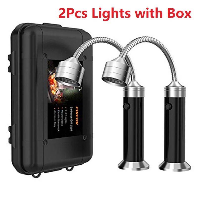Portable BBQ Grill Light LED Lights Flashlight Lighting Lamp with Handle Mount Clip for Barbecue Grilling Outdoor Accessory