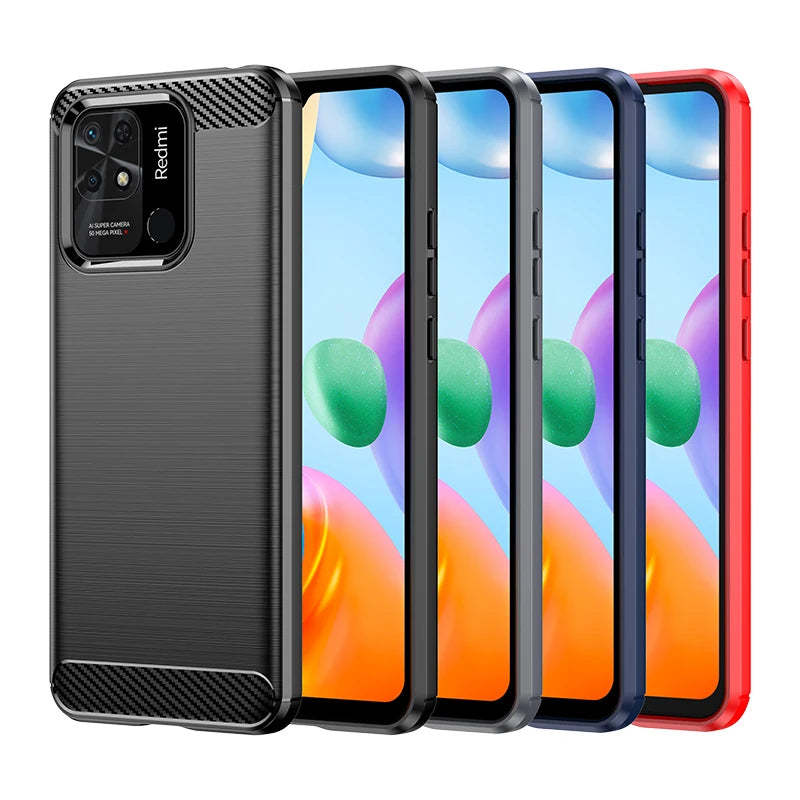 Para Xiaomi POCO C40 Funda para POCO C40 X4 M4 Pro F4 M3 X3 M5 M5S Funda Protectora Fibra TPU Silicona Armadura Goma POCO C40 Cubierta