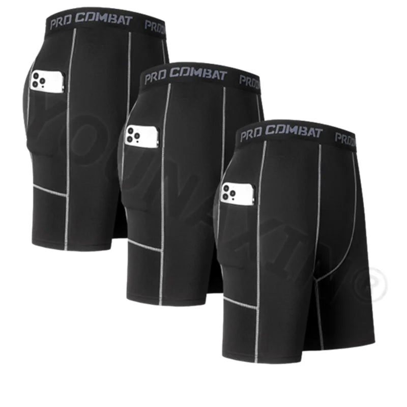 3 Stk. Herrenunterwäsche Boxershorts Lange Unterhosen Sport-Shorts mit Tasche Fitness Training Laufen Unterhosen S M L XL 2XL 3XL