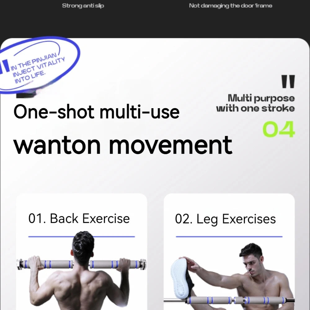 Barra de dominadas ajustable Equipo de gimnasio horizontal para entrenamiento de fuerza en casa Agarre antideslizante Barra de fitness duradera para hombres y mujeres