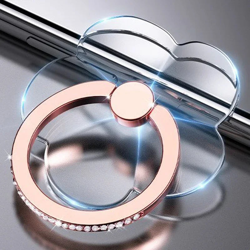 Transparenter Luxus-Schmetterlings-Fingerring-Handyhalter für iPhone 15 Smartphone-Sticker-Ständer-Zubehör faltbarer Halter