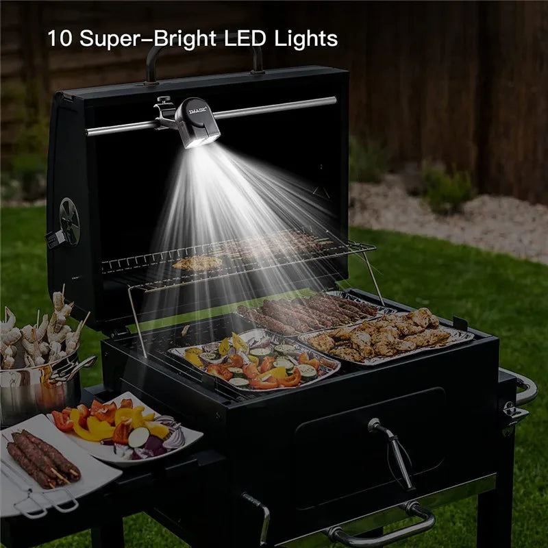 Tragbare BBQ Grillleuchte LED-Licht Taschenlampe Beleuchtungslampe mit Griffhalterungsclip für Barbecue Grillen Outdoor-Zubehör