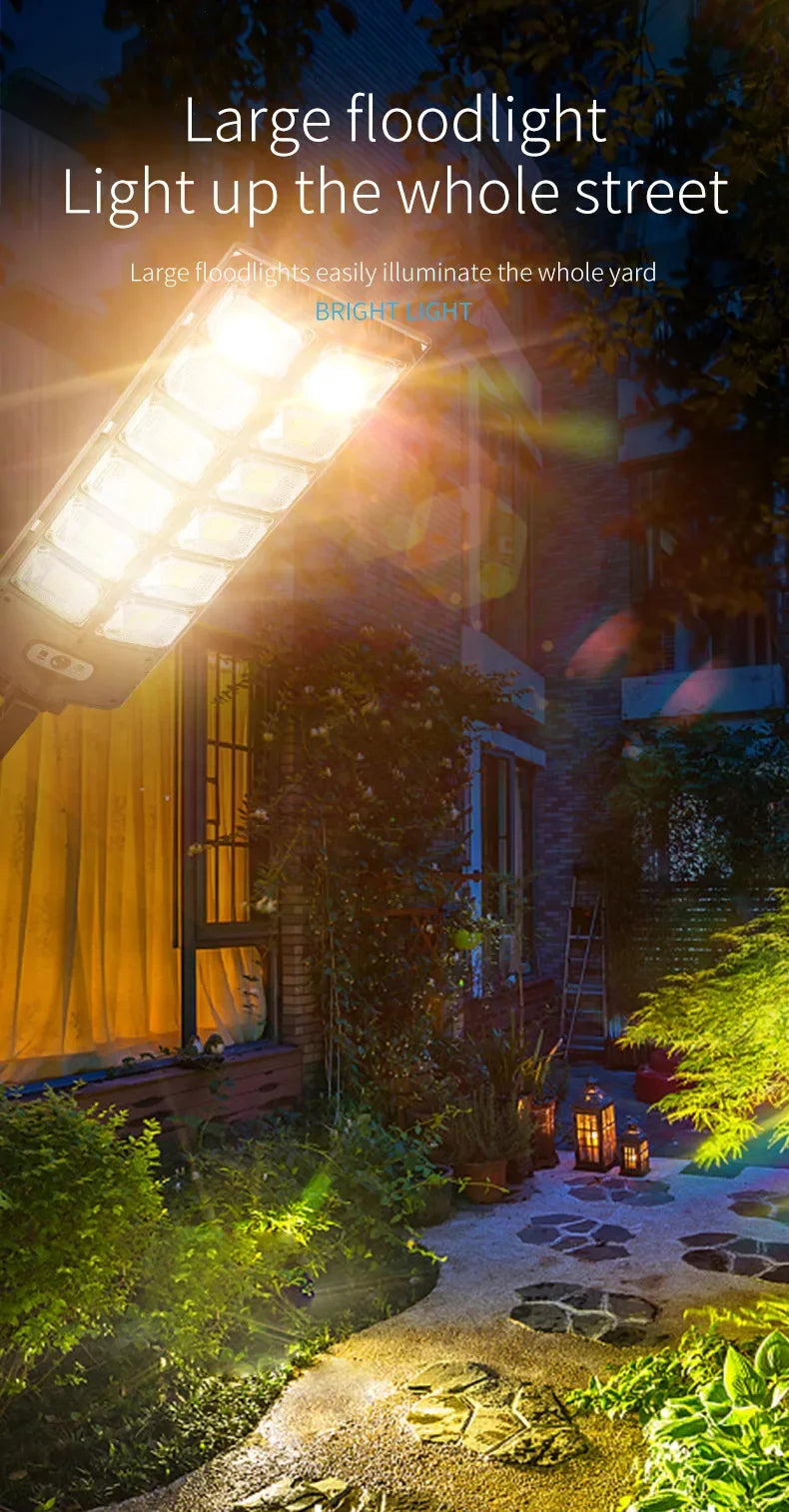 Outdoor Solar-LED-Leuchten Wasserdicht 8000 Lm Superhelle Wandlampe mit Bewegungssensor Fernbedienung Garten-Straßenleuchte