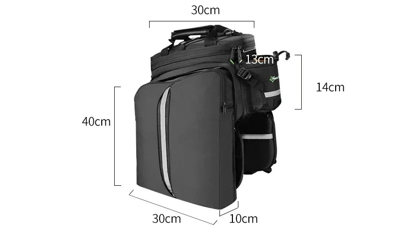 ROCKBROS Fahrradtasche 2-in-1 Reisefotografie Sport Fitness Umhängetasche PU Fahrradgepäckträger Rücksitz Aufbewahrungsbox Fahrradausrüstung