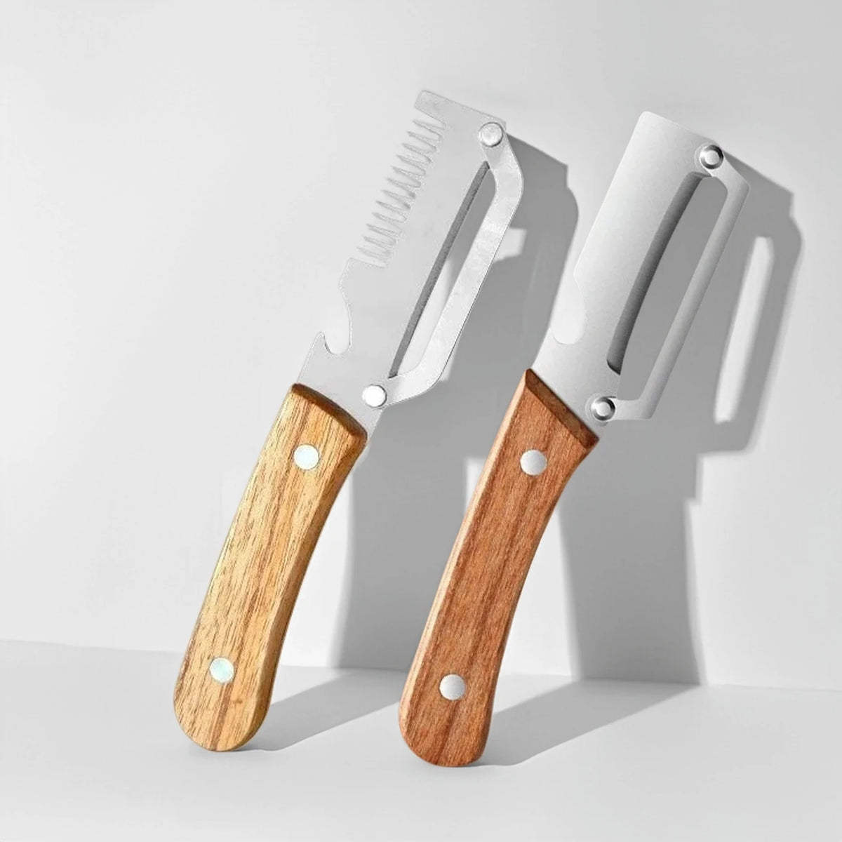 Wood-Handle Kitchen Peeler for Fruit & Vegetables