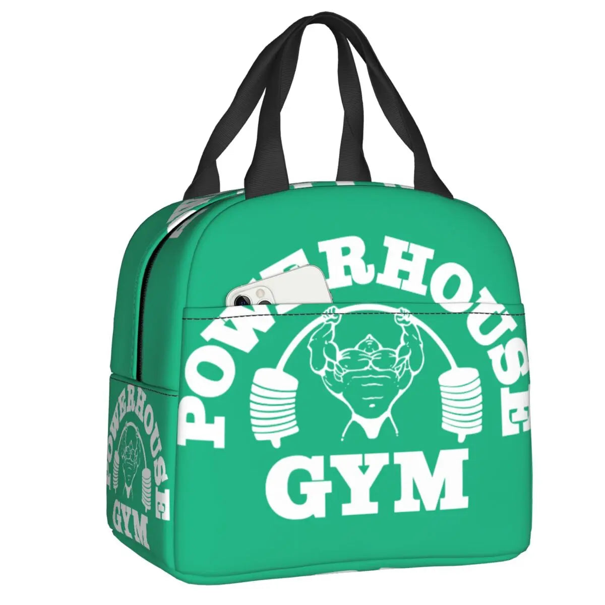 Powerhouse Gym Logo Insulated Lunch Bags for Work School Bodybuilding Fitness Portable Thermal Cooler Bento Box Women Kids