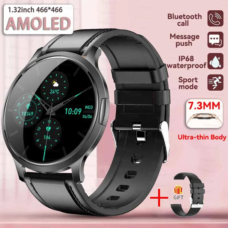2025 NEW Smart Watch Women 1.32"AMOLED Sport Fitness Bracelet Custom Dial Watches Men Heart Rate  Bluetooth Call lady Smartwatch