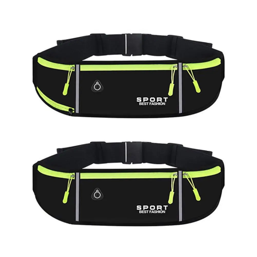 Running Waist Bag Sports Outdoor Jogging Marathon & Fitness Adjustable Waist Bag With Water Bottle Holder Zipper Pockets