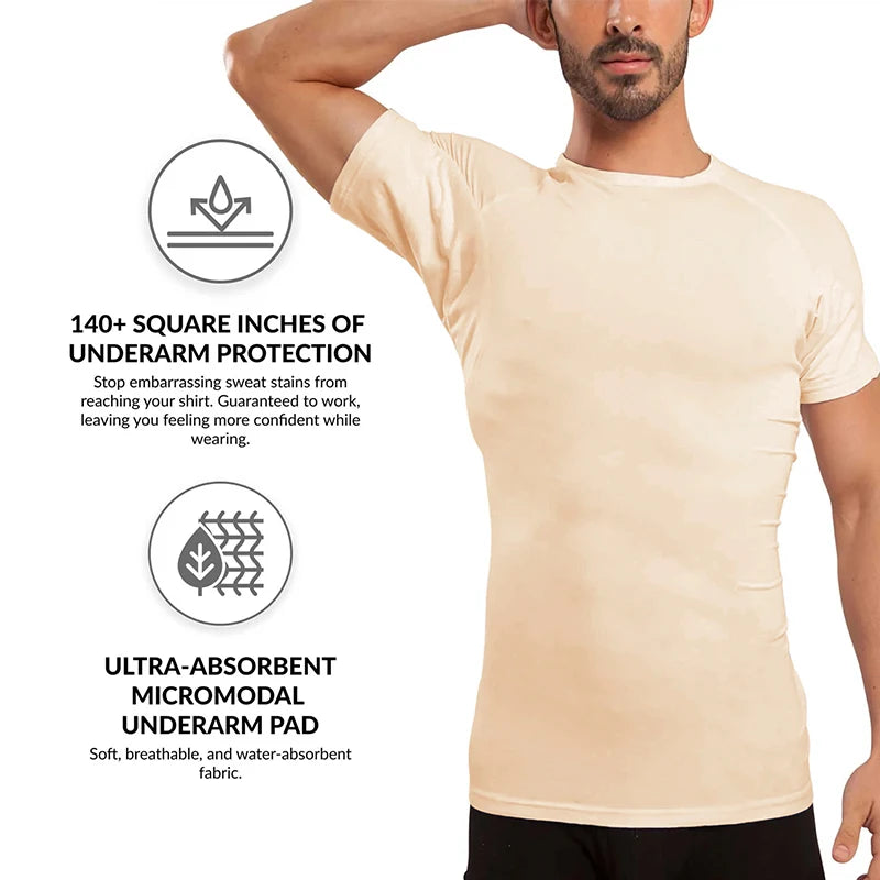 Herren Modal Schweißdicht Anti Gegen Achselschweiß Beständige Fitness Herren T-Shirts