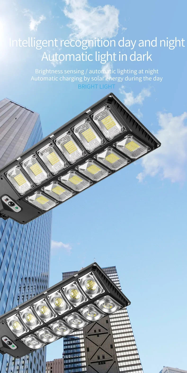 Outdoor Solar-LED-Leuchten Wasserdicht 8000 Lm Superhelle Wandlampe mit Bewegungssensor Fernbedienung Garten-Straßenleuchte