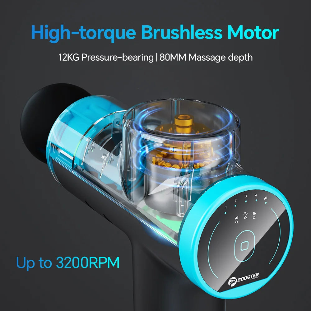 BOOSTER M2-12V LCD Display Massagepistole Professioneller Tiefenmuskelmasseur Körperentspannung Faszienpistole Fitness
