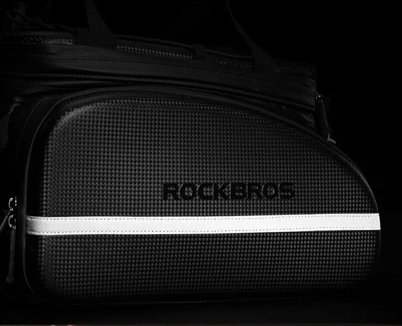 ROCKBROS Fahrradtasche 2-in-1 Reisefotografie Sport Fitness Umhängetasche PU Fahrradgepäckträger Rücksitz Aufbewahrungsbox Fahrradausrüstung