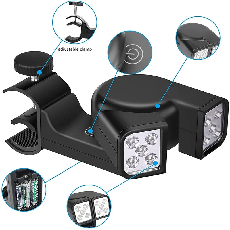 Tragbare BBQ Grillleuchte LED-Licht Taschenlampe Beleuchtungslampe mit Griffhalterungsclip für Barbecue Grillen Outdoor-Zubehör