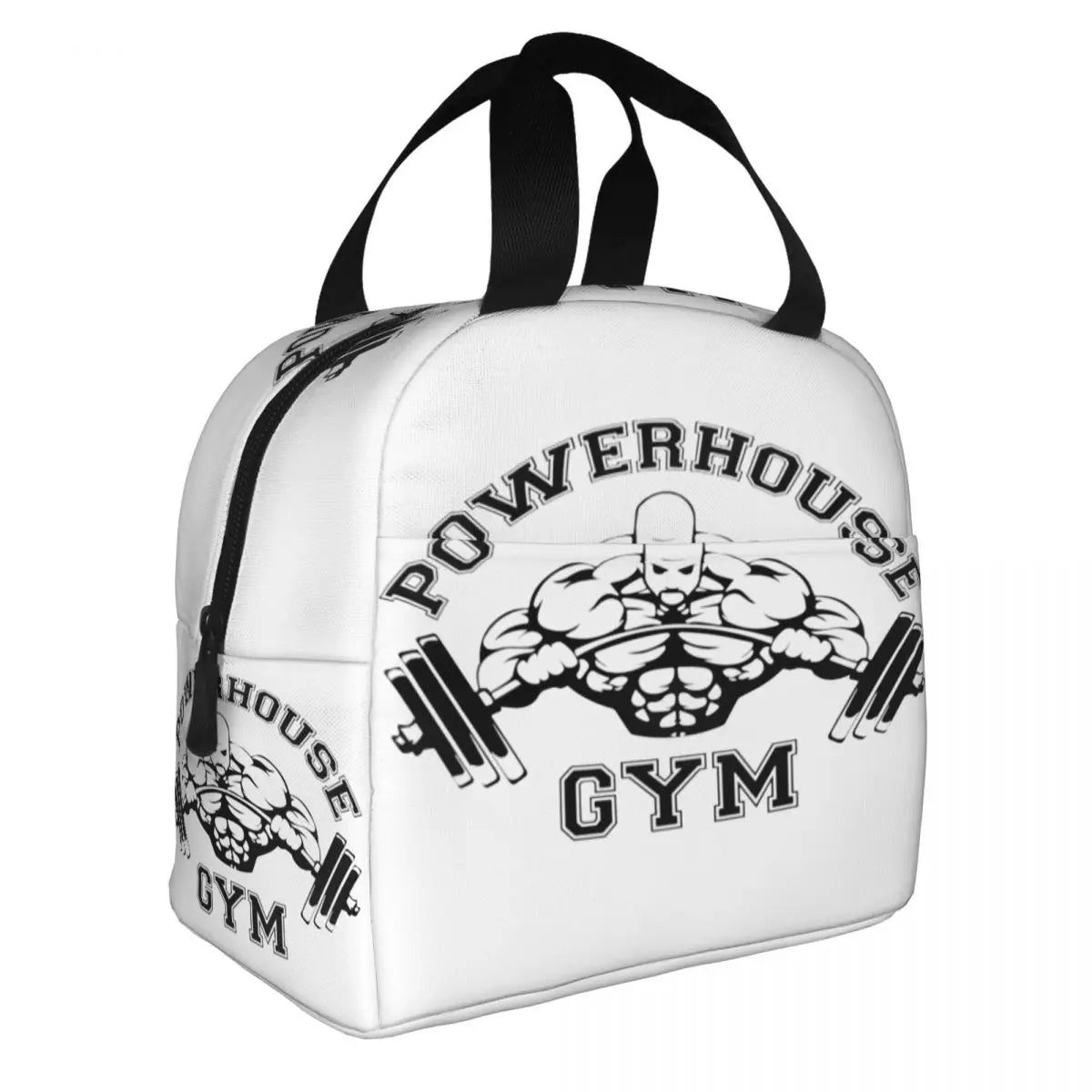 Powerhouse Gym Logo Insulated Lunch Bags for Work School Bodybuilding Fitness Portable Thermal Cooler Bento Box Women Kids