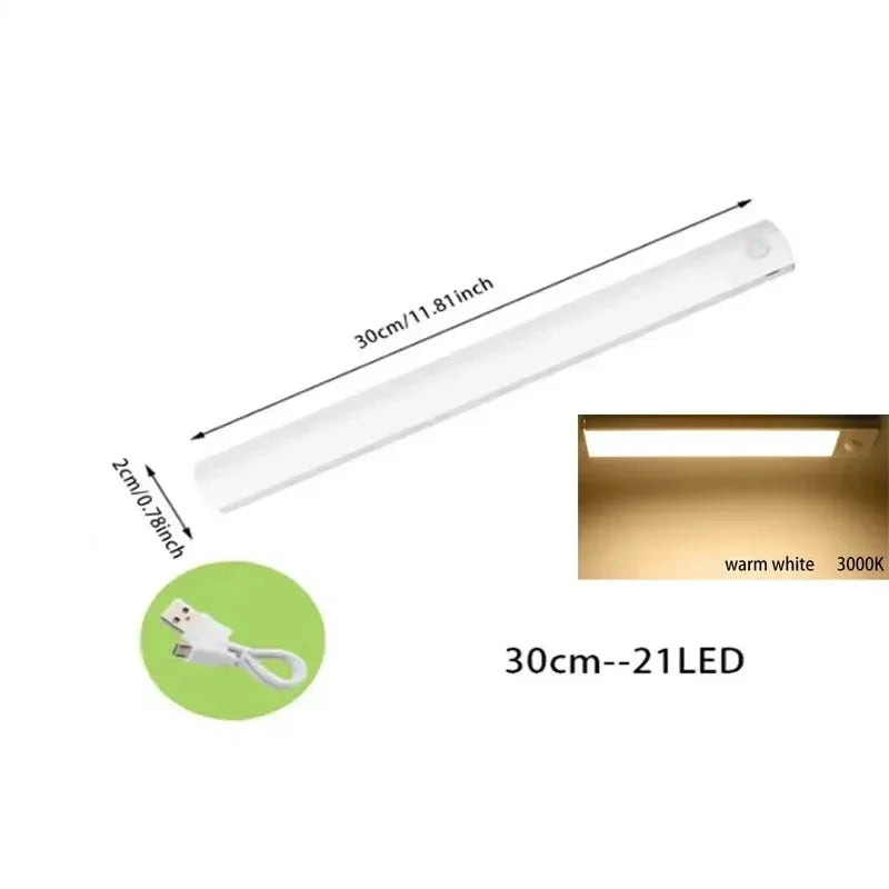 PIR-Bewegungssensor-LED-Leuchten Wiederaufladbare Lampe Schlafzimmer-Dekoration Dimmbares Nachtlicht Schranktreppenlampen Zimmer Bar Beleuchtung