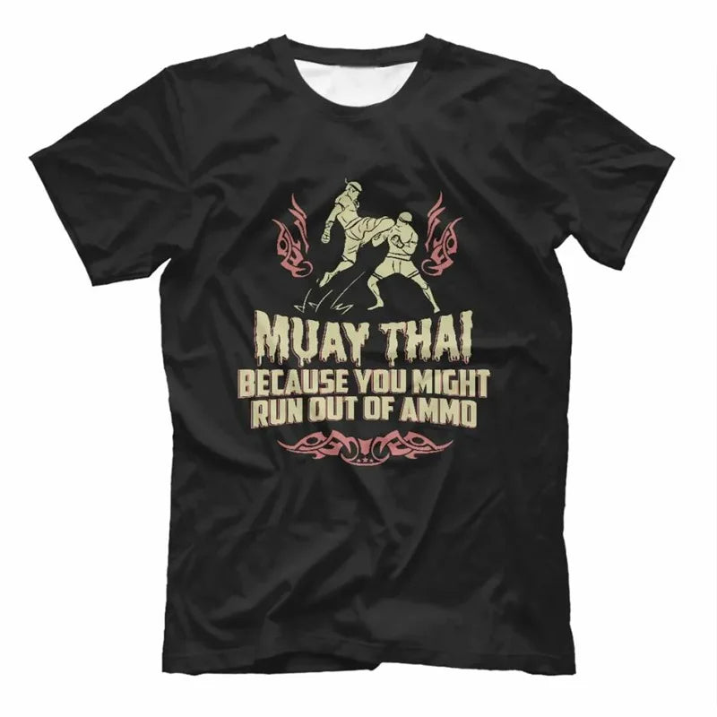 Herren Boxen Muay Thai T-Shirt Mode Sommer Oversized T-Shirts Casual Herren Fitnessstudio Fitness Kampf Training Sportbekleidung